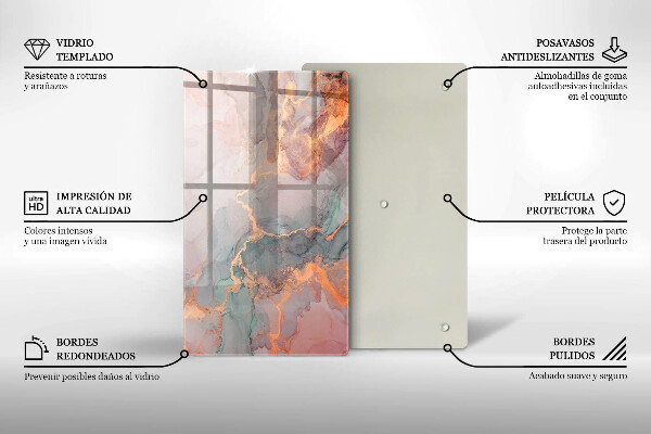 Tocător de bucătărie Marmură cu aur