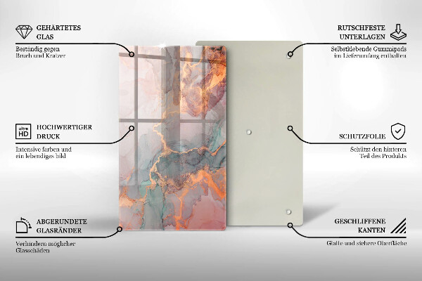Tocător de bucătărie Marmură cu aur