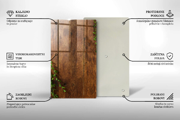 Tocător de bucătărie Scânduri și frunze de lemn