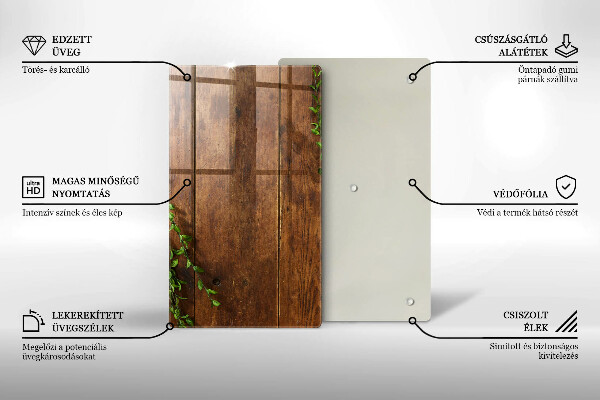 Tocător de bucătărie Scânduri și frunze de lemn