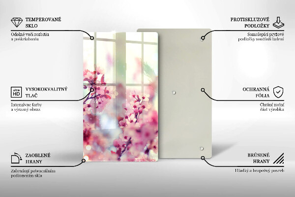 Tocător de bucătărie Flori roz de primăvară