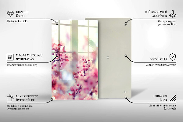 Tocător de bucătărie Flori roz de primăvară