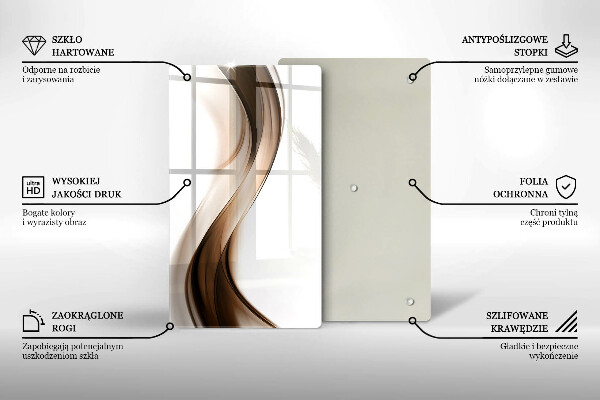 Tocător de bucătărie Linii maro abstracte