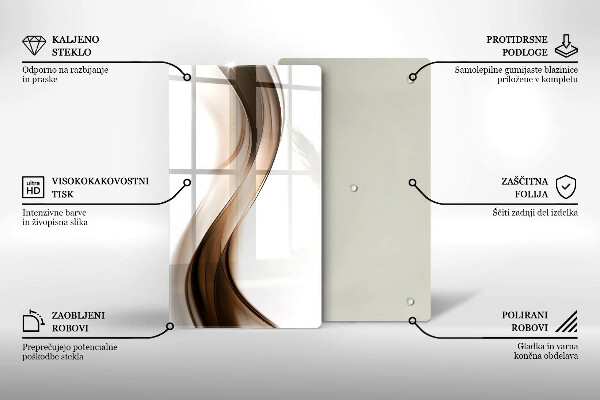 Tocător de bucătărie Linii maro abstracte