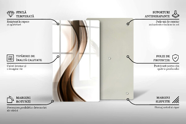 Tocător de bucătărie Linii maro abstracte