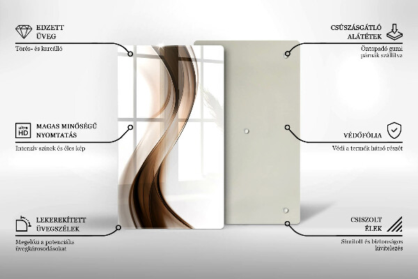 Tocător de bucătărie Linii maro abstracte