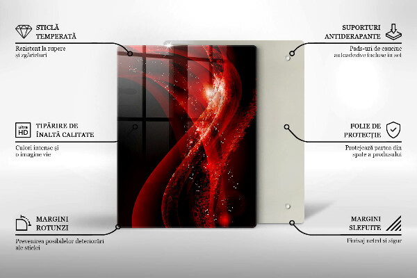 Tocător de bucătărie Linii maro abstracte