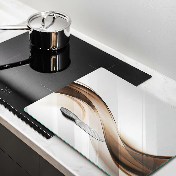 Tocător de bucătărie Linii maro abstracte