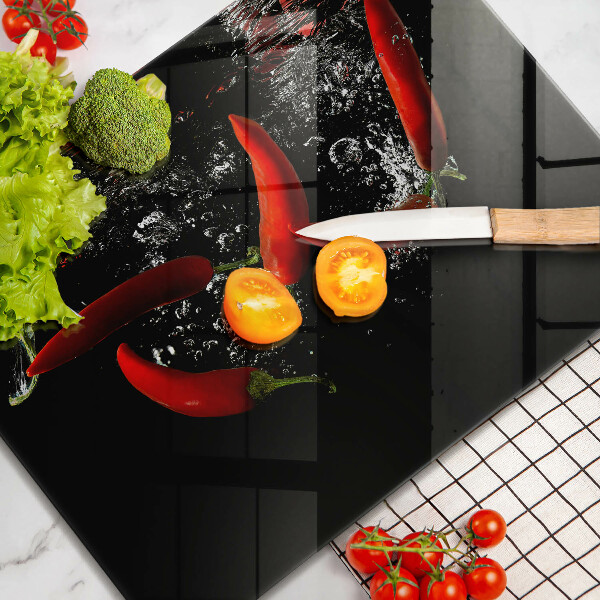 Tocător din sticlă Ardei iute în apă