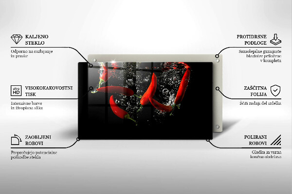 Tocător din sticlă Ardei iute în apă