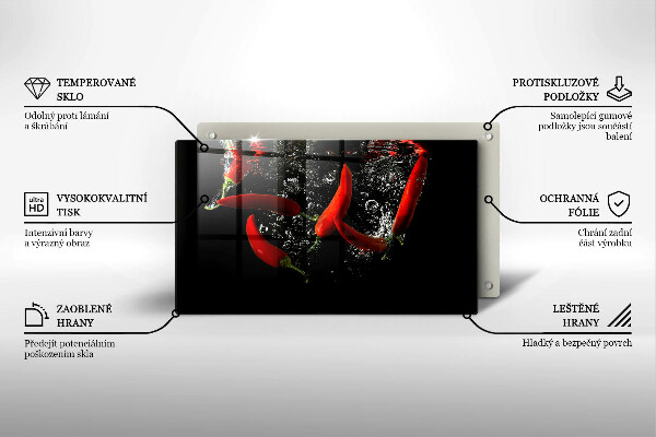 Tocător din sticlă Ardei iute în apă