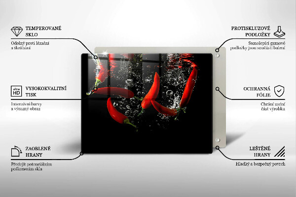 Tocător din sticlă Ardei iute în apă