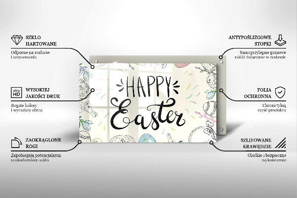 Tocător din sticlă Happy Easter