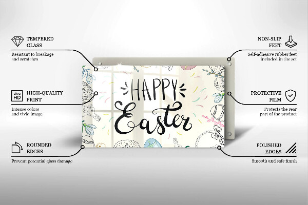 Tocător din sticlă Happy Easter