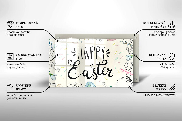 Tocător din sticlă Happy Easter