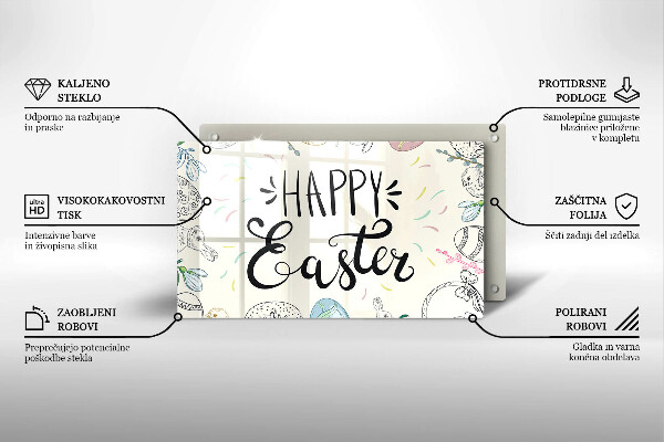 Tocător din sticlă Happy Easter
