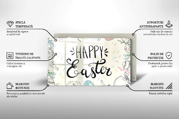 Tocător din sticlă Happy Easter