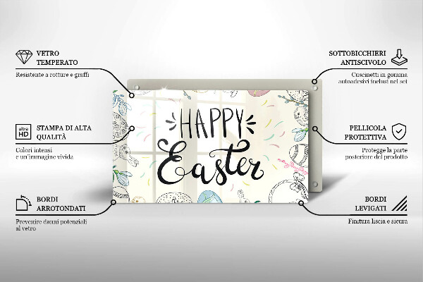 Tocător din sticlă Happy Easter