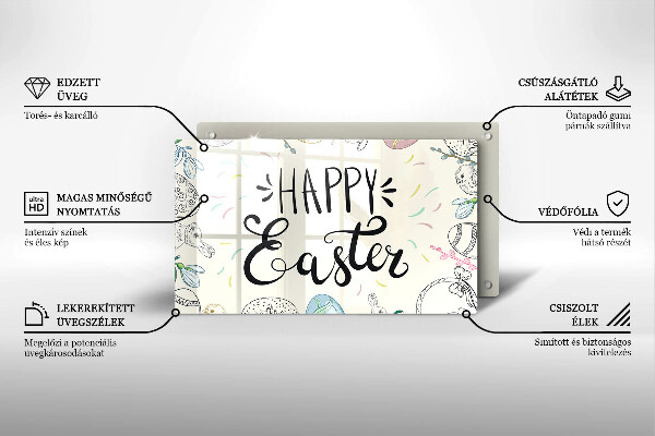 Tocător din sticlă Happy Easter