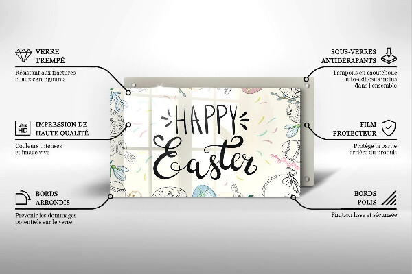 Tocător din sticlă Happy Easter
