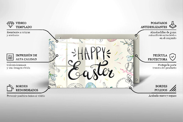 Tocător din sticlă Happy Easter