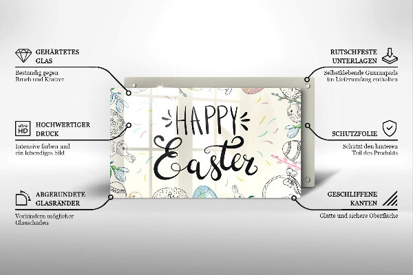 Tocător din sticlă Happy Easter