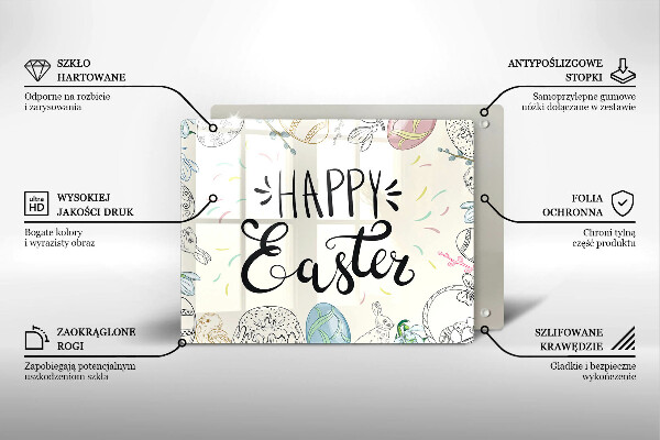 Tocător din sticlă Happy Easter