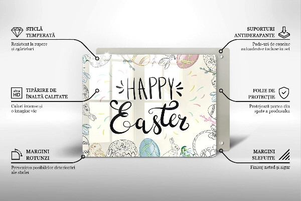 Tocător din sticlă Happy Easter