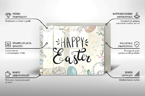 Tocător din sticlă Happy Easter