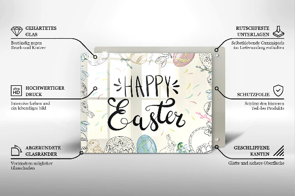 Tocător din sticlă Happy Easter