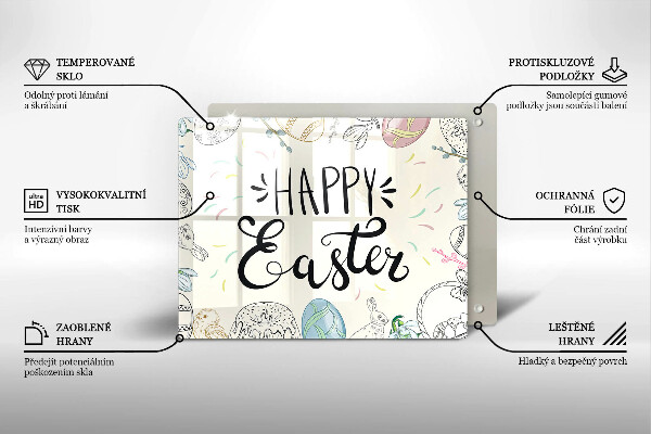 Tocător din sticlă Happy Easter