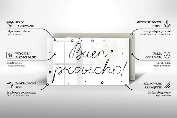 Tocător din sticlă Buen provecho!