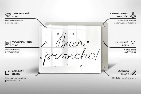 Tocător din sticlă Buen provecho!