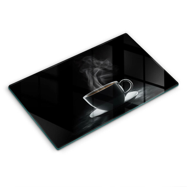 Tocător din sticlă ceașcă fierbinte de cafea