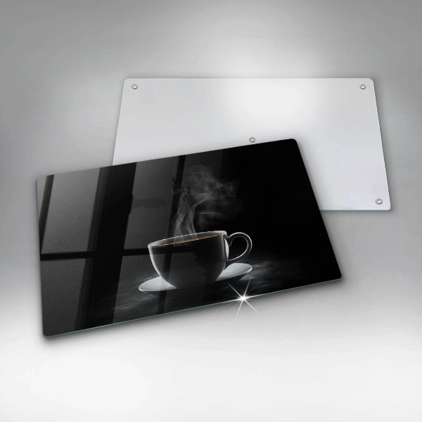 Tocător din sticlă ceașcă fierbinte de cafea