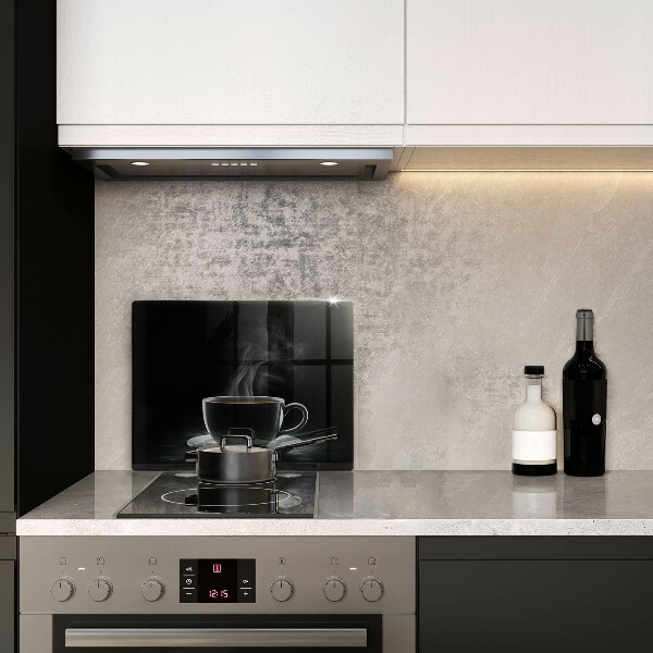 Tocător din sticlă ceașcă fierbinte de cafea