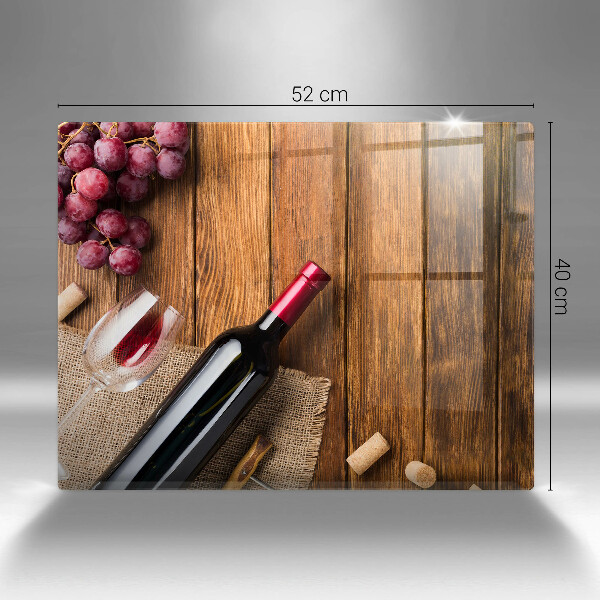 Tocător din sticlă O sticlă de vin roșu