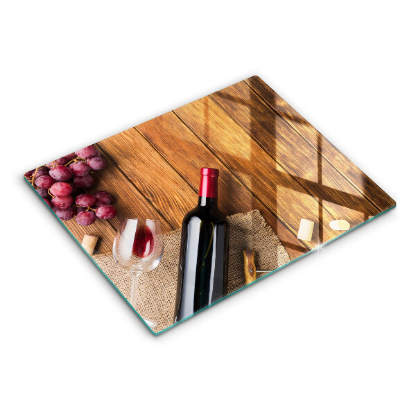 Tocător din sticlă O sticlă de vin roșu