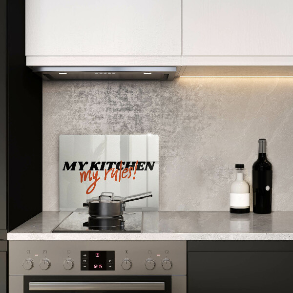 Tocător din sticlă My kitchen my rules