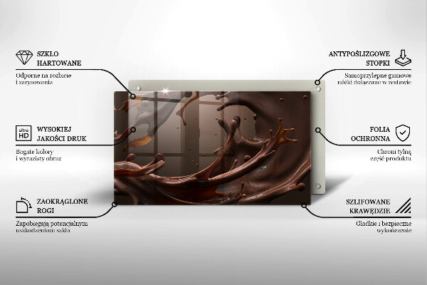 Tocător din sticlă Ciocolata lichida