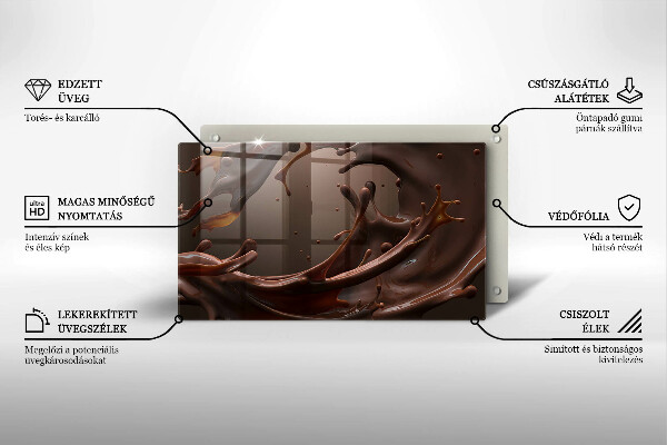 Tocător din sticlă Ciocolata lichida