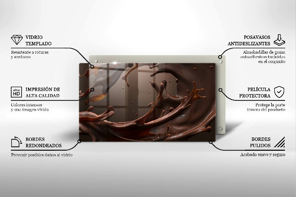 Tocător din sticlă Ciocolata lichida