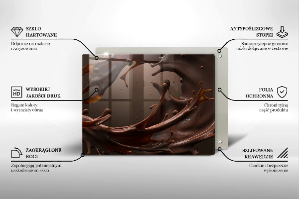 Tocător din sticlă Ciocolata lichida