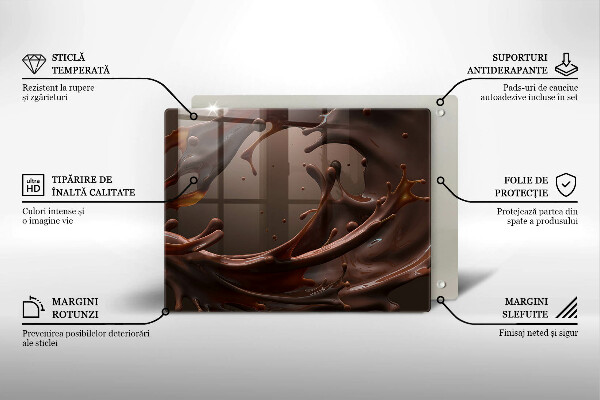Tocător din sticlă Ciocolata lichida
