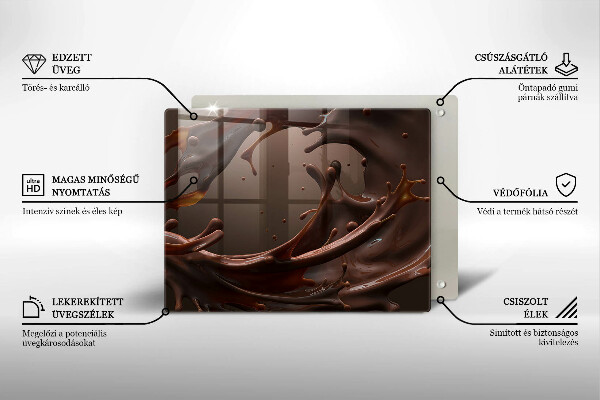 Tocător din sticlă Ciocolata lichida