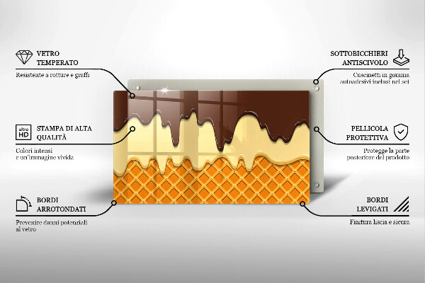 Tocător din sticlă Ilustrație de cornet de înghețată