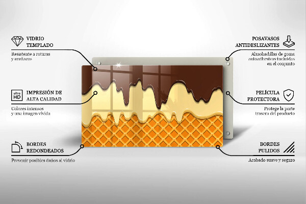 Tocător din sticlă Ilustrație de cornet de înghețată