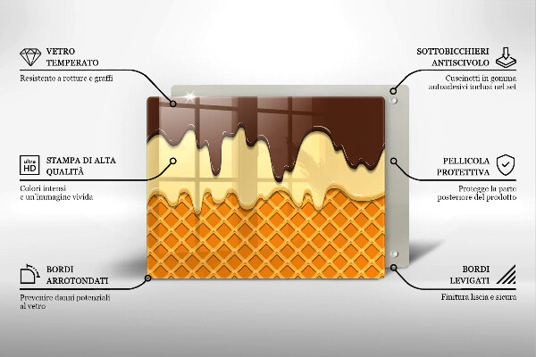 Tocător din sticlă Ilustrație de cornet de înghețată