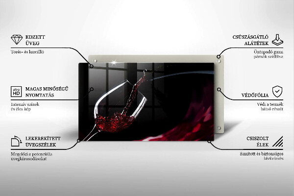 Tocător din sticlă Un pahar de vin roșu