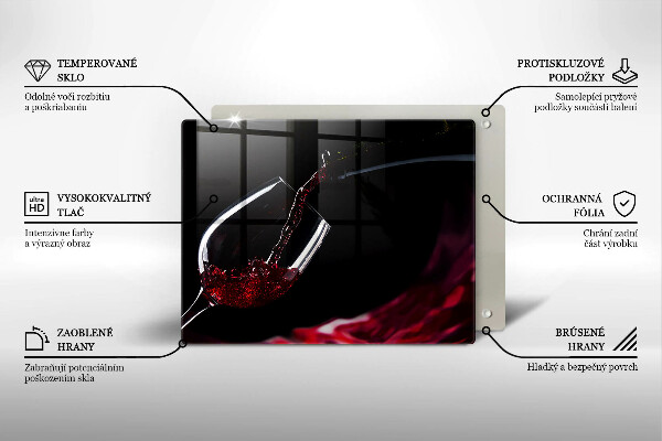 Tocător din sticlă Un pahar de vin roșu